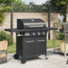 5-Burner Gas BBQ Grill – Outdoor Cooking Station with Side Burner | Black Steel VIDAXL - Little and Giant Explorers vidaXL