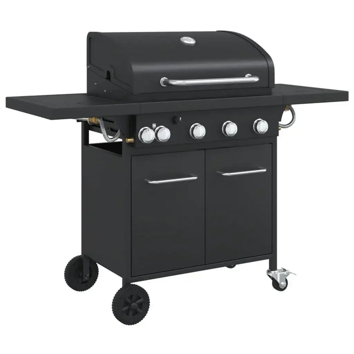 5-Burner Gas BBQ Grill – Outdoor Cooking Station with Side Burner | Black Steel VIDAXL - Little and Giant Explorers vidaXL