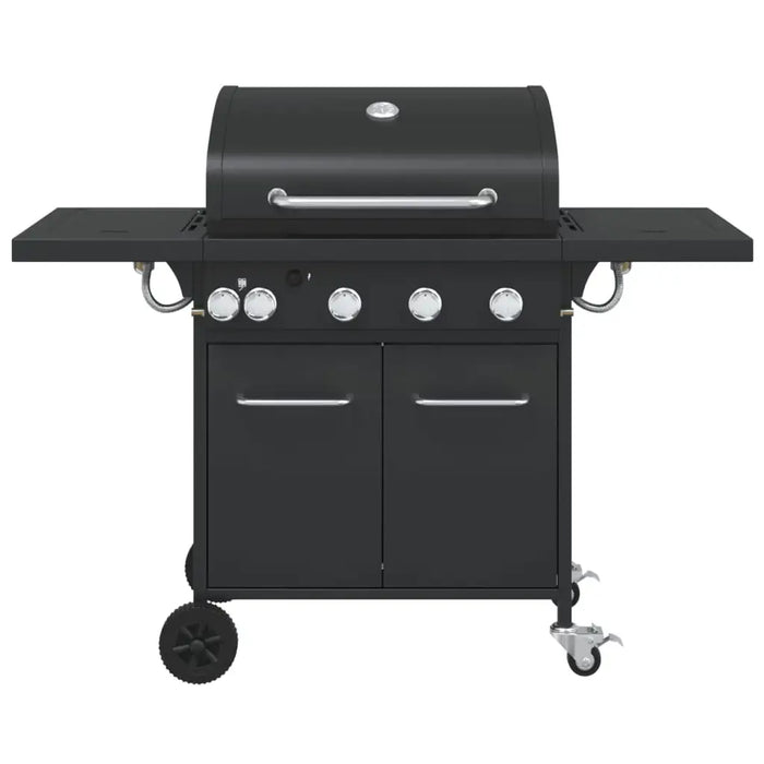 5-Burner Gas BBQ Grill – Outdoor Cooking Station with Side Burner | Black Steel VIDAXL - Little and Giant Explorers vidaXL