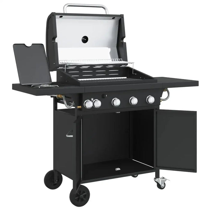 5-Burner Gas BBQ Grill – Outdoor Cooking Station with Side Burner | Black Steel VIDAXL - Little and Giant Explorers vidaXL