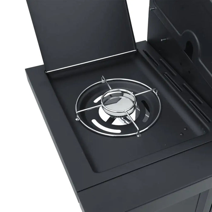 5-Burner Gas BBQ Grill – Outdoor Cooking Station with Side Burner | Black Steel VIDAXL - Little and Giant Explorers vidaXL