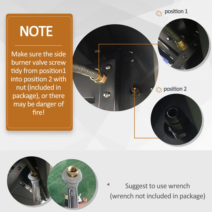 Gas Barbecue Grill 4+1 Burner with Side Burner Warming Rack - Little and Giant Explorers Outsunny