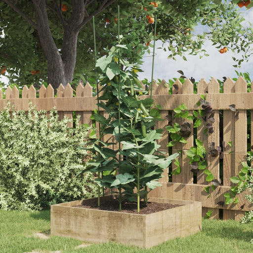 5 Garden Plant Supports with 4 Rings in Green and Steel 90cm - Little and Giant Explorers vidaXL