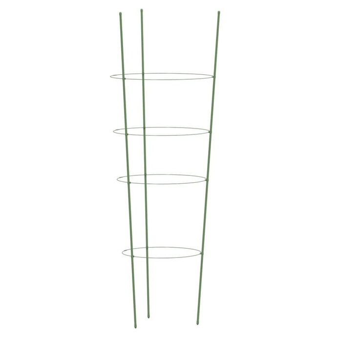 5 Garden Plant Supports with 4 Rings in Green and Steel 90cm - Little and Giant Explorers vidaXL