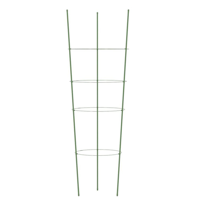 5 Garden Plant Supports with 4 Rings in Green and Steel 90cm - Little and Giant Explorers vidaXL