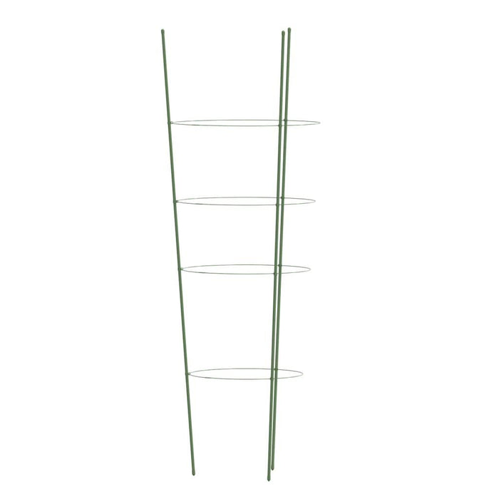 5 Garden Plant Supports with 4 Rings in Green and Steel 90cm - Little and Giant Explorers vidaXL