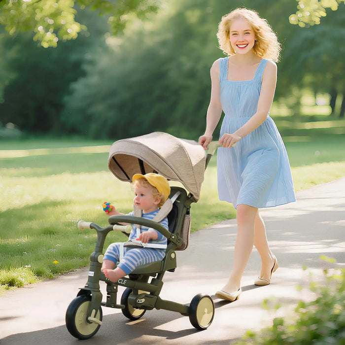 5-in-1 Baby Trike – Dark Green | Parent Push, Guided Trike and Classic Tricycle AIYAPLAY - Little and Giant Explorers AIYAPLAY