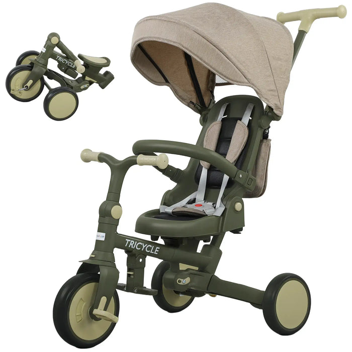 5-in-1 Baby Trike – Dark Green | Parent Push, Guided Trike and Classic Tricycle AIYAPLAY - Little and Giant Explorers AIYAPLAY