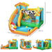 5-in-1 Bounce Castle with Slide, Trampoline, Pool, Water Cannon and Climbing Wall with Blower - Little and Giant Explorers Outsunny