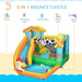 5-in-1 Bounce Castle with Slide, Trampoline, Pool, Water Cannon and Climbing Wall with Blower - Little and Giant Explorers Outsunny