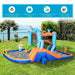 5-in-1 Bounce Castle with Slide, Water Pool, Trampoline, Climbing Wall and Water Gun with Blower - Little and Giant Explorers Outsunny