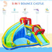 5-in-1 Bounce Castle with Trampoline, Slide, Water Pool, Climbing Wall and 2 Water Guns with Blower - Little and Giant Explorers Outsunny