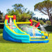 5-in-1 Bounce Castle with Trampoline, Slide, Water Pool, Climbing Wall and 2 Water Guns with Blower - Little and Giant Explorers Outsunny