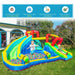 5-in-1 Bounce Castle with Trampoline, Slide, Water Pool, Climbing Wall and 2 Water Guns with Blower - Little and Giant Explorers Outsunny