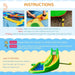 Setup instructions for 5-in-1 inflatable bounce house with slide, pool, water gun, and climbing wall.