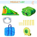 5-in-1 inflatable garden water castle slide set with blower, stakes, water hose, carry bag