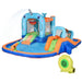 Kids 5-in-1 inflatable bouncy castle water park with dual slides, pool, and water gun