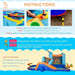 5-in-1 inflatable bouncy castle with dual slides, trampoline, water gun and pool outdoors