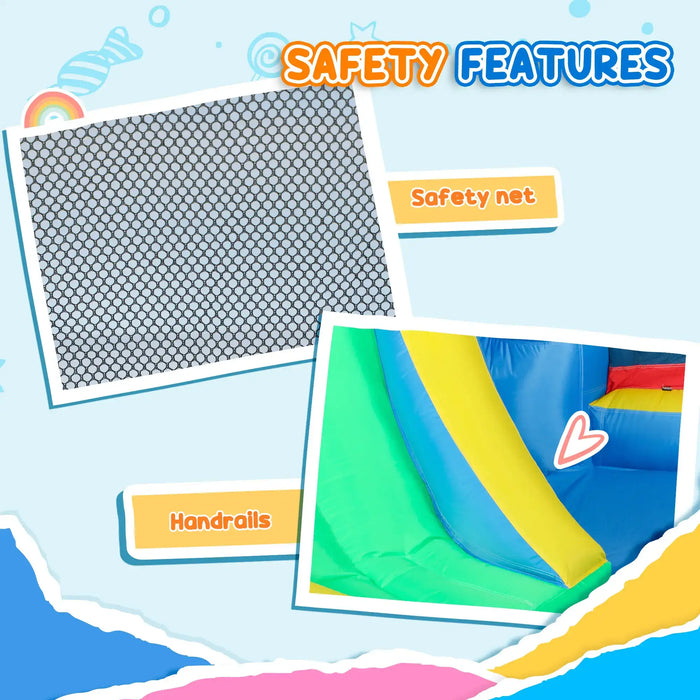 Inflatable Bouncy Castle with Slide, Dart Board and Blower - Little and Giant Explorers AIYAPLAY