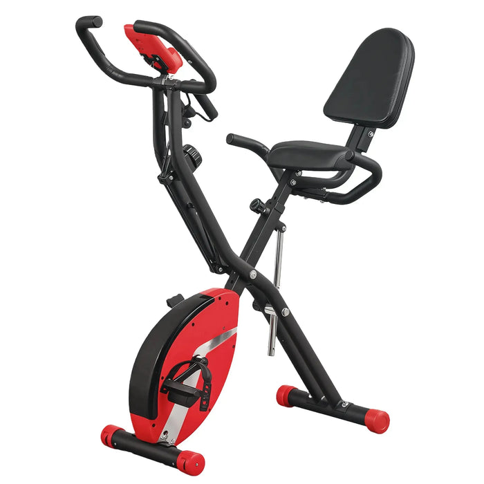 5-in-1 Folding Exercise Bike with Arm Workout Bands - Little and Giant Explorers SPORTNOW