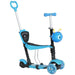 5-in-1 Kids 3 Wheels Mini Kick Scooter, Push Walker with Removable Seat and Back in Blue - Little and Giant Explorers HOMCOM