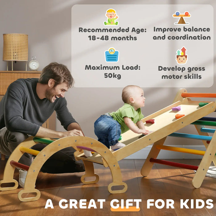 5-in-1 Pikler Triangle Set | Montessori Climbing with Arch Rocking Chair - Little and Giant Explorers AIYAPLAY