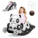 5-in-1 Rocking Horse and Slide Set – Black and White with Basketball and Ring Toss | COSTWAY - Little and Giant Explorers Costway