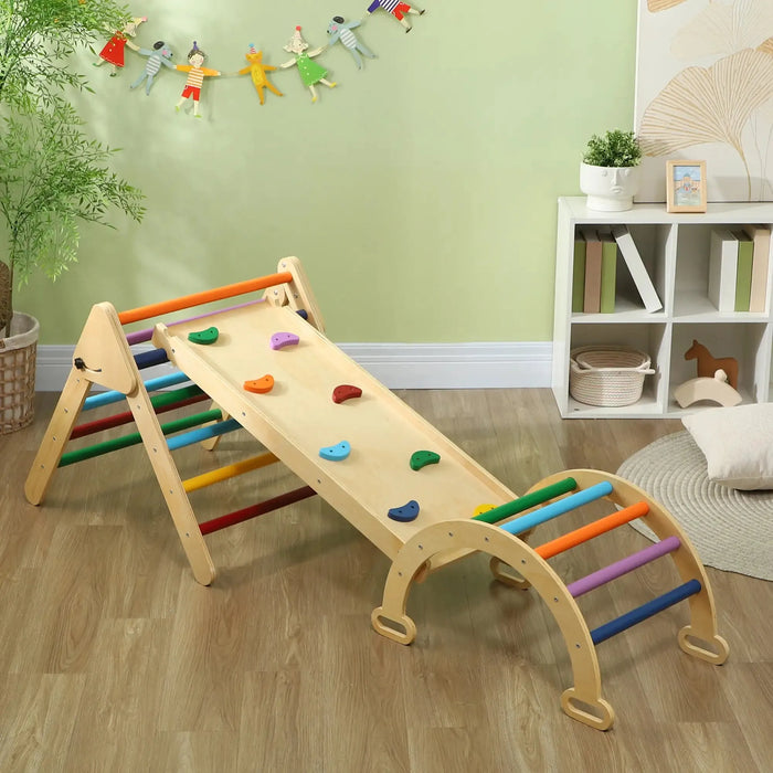 5-in-1 Toddler Multi-Colour Climbing Frame with Ramp and Arch - Little and Giant Explorers AIYAPLAY