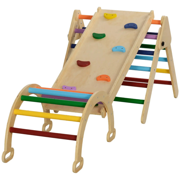 5-in-1 Toddler Multi-Colour Climbing Frame with Ramp and Arch - Little and Giant Explorers AIYAPLAY