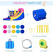 5-in-1 unicorn bouncy castle water park with slide, patches, ground stakes, handbag, water pipe, and inflator