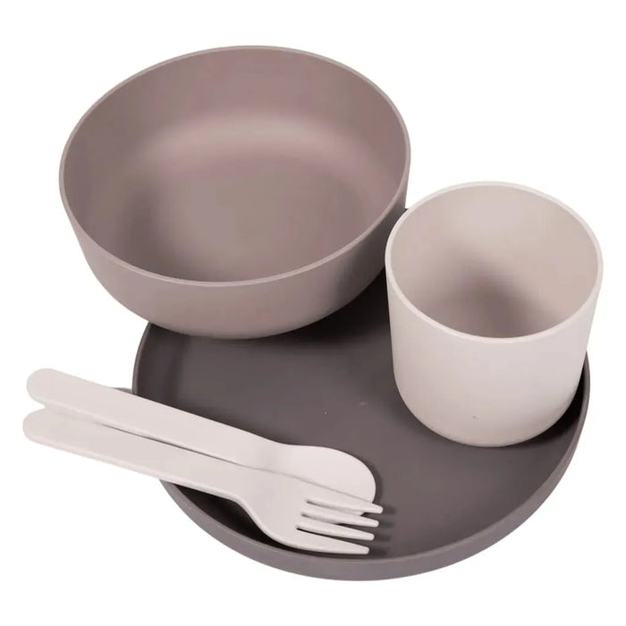 5 Piece Baby Tableware Set CPLA Grey - Little and Giant Explorers Bo Jungle