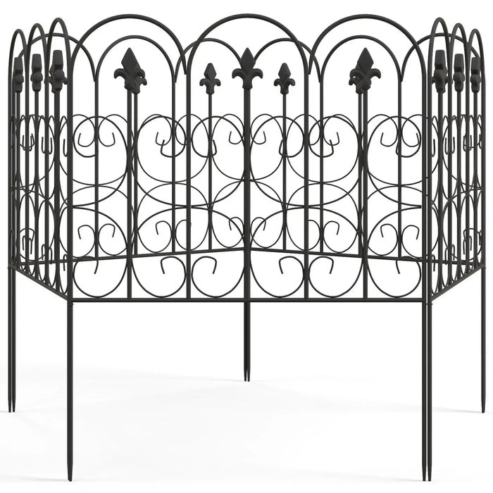 5-Piece Decorative Rustproof Metal Wire Garden Fencing - Little and Giant Explorers Outsunny