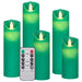 5 Piece Electric LED Candle Set with Remote Control in Green - Little and Giant Explorers vidaXL