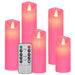 5 Piece Electric LED Candle Set with Remote Control in Pink - Little and Giant Explorers vidaXL