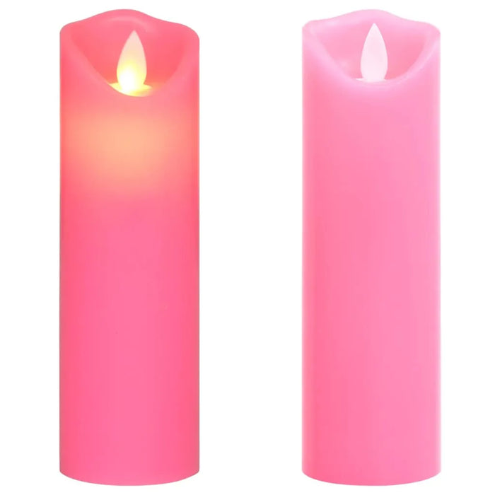 5 Piece Electric LED Candle Set with Remote Control in Pink - Little and Giant Explorers vidaXL