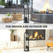 5-Piece Fireplace Companion Set – Poker, Shovel, Broom, Tongs and Stand | Black Metal Fireside Tools OUTSUNNY - Little and Giant Explorers Outsunny