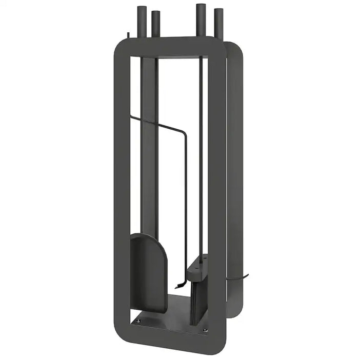 5-Piece Fireside Companion Set – Black | Stand, Poker, Shovel, Brush and Tongs OUTSUNNY - Little and Giant Explorers Outsunny