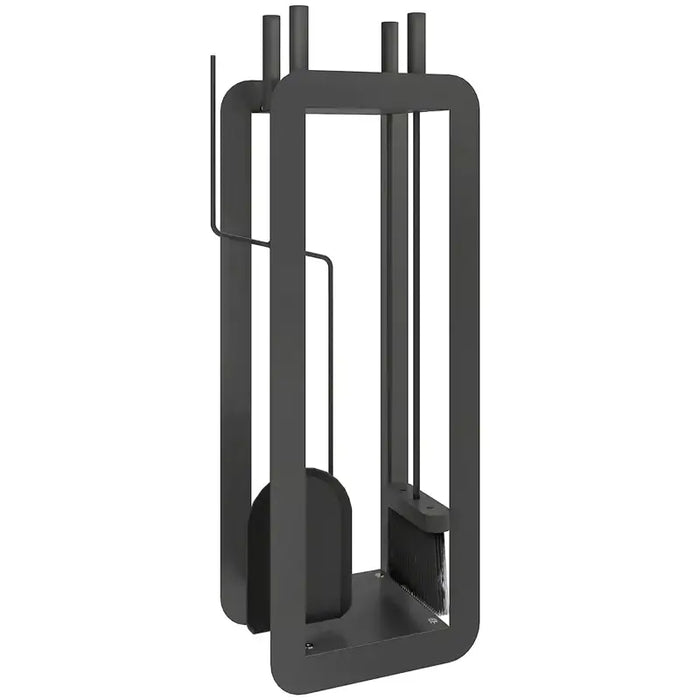 5-Piece Fireside Companion Set – Black | Stand, Poker, Shovel, Brush and Tongs OUTSUNNY - Little and Giant Explorers Outsunny