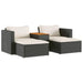 5 Piece Garden Sofa Set with Cushions in Black - Little and Giant Explorers vidaXL