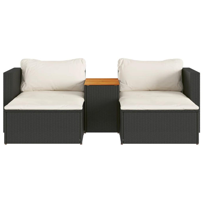 5 Piece Garden Sofa Set with Cushions in Black - Little and Giant Explorers vidaXL