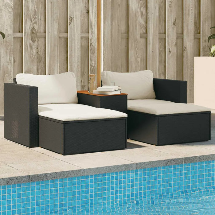 5 Piece Garden Sofa Set with Cushions in Black - Little and Giant Explorers vidaXL