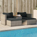 5 Piece Garden Sofa Set with Cushions in Grey and Poly Rattan Acacia - Little and Giant Explorers vidaXL