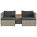 5 Piece Garden Sofa Set with Cushions in Grey and Poly Rattan Acacia - Little and Giant Explorers vidaXL