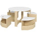 5-Piece Kids Desk and Chair Set – White & Natural Wood | Table with Storage Chairs AIYAPLAY - Little and Giant Explorers AIYAPLAY