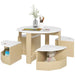 5-Piece Kids Desk and Chair Set – White & Natural Wood | Table with Storage Chairs AIYAPLAY - Little and Giant Explorers AIYAPLAY