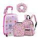 Kids Luggage Set Carry-On Suitcase Set with Backpack in Pink (5 Pieces) - Little and Giant Explorers Costway