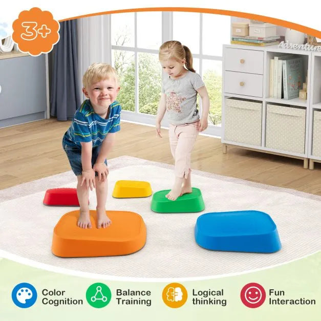 5-Piece Kids Stackable Stepping Stone Set - Little and Giant Explorers Costway