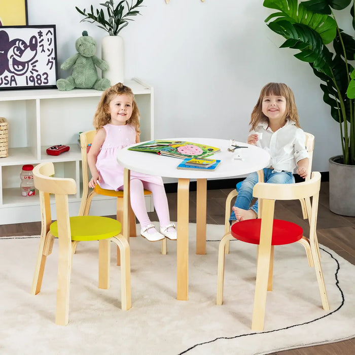 5-Piece Wooden Kids Table and Chair Set in Various Colours - Little and Giant Explorers Costway