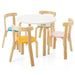 5-Piece Wooden Kids Table and Chair Set in Various Colours - Little and Giant Explorers Costway