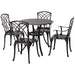 5-Piece Cast Aluminium Outdoor Dining Set with 4 Armchairs - Little and Giant Explorers Outsunny